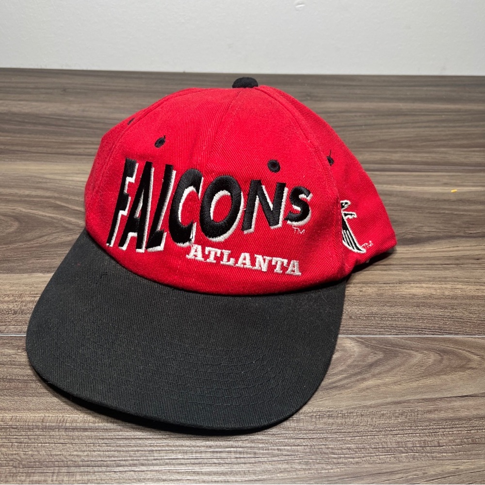 VINTAGE Atlanta Falcons Hat Cap Snapback Drew Pearson Red Adjustable Mens